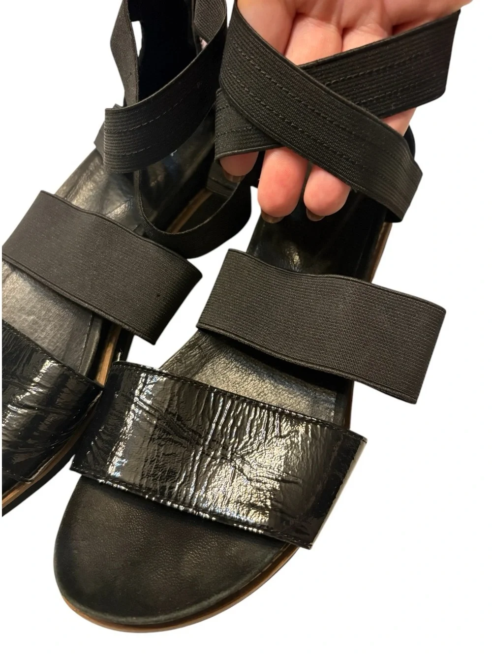 Eileen Fisher Black Strap Sandals Size 8
